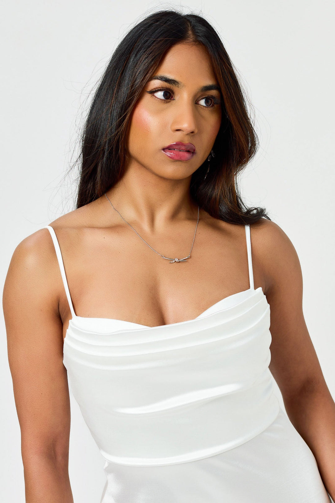 Astrid | Pintucked Pleated Satin Maxi Dress for Women