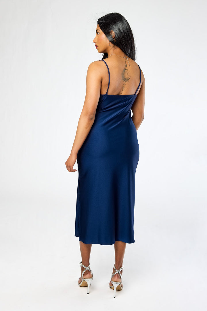 Anaelle | Satined Cowl Neck Slip Dress for Women