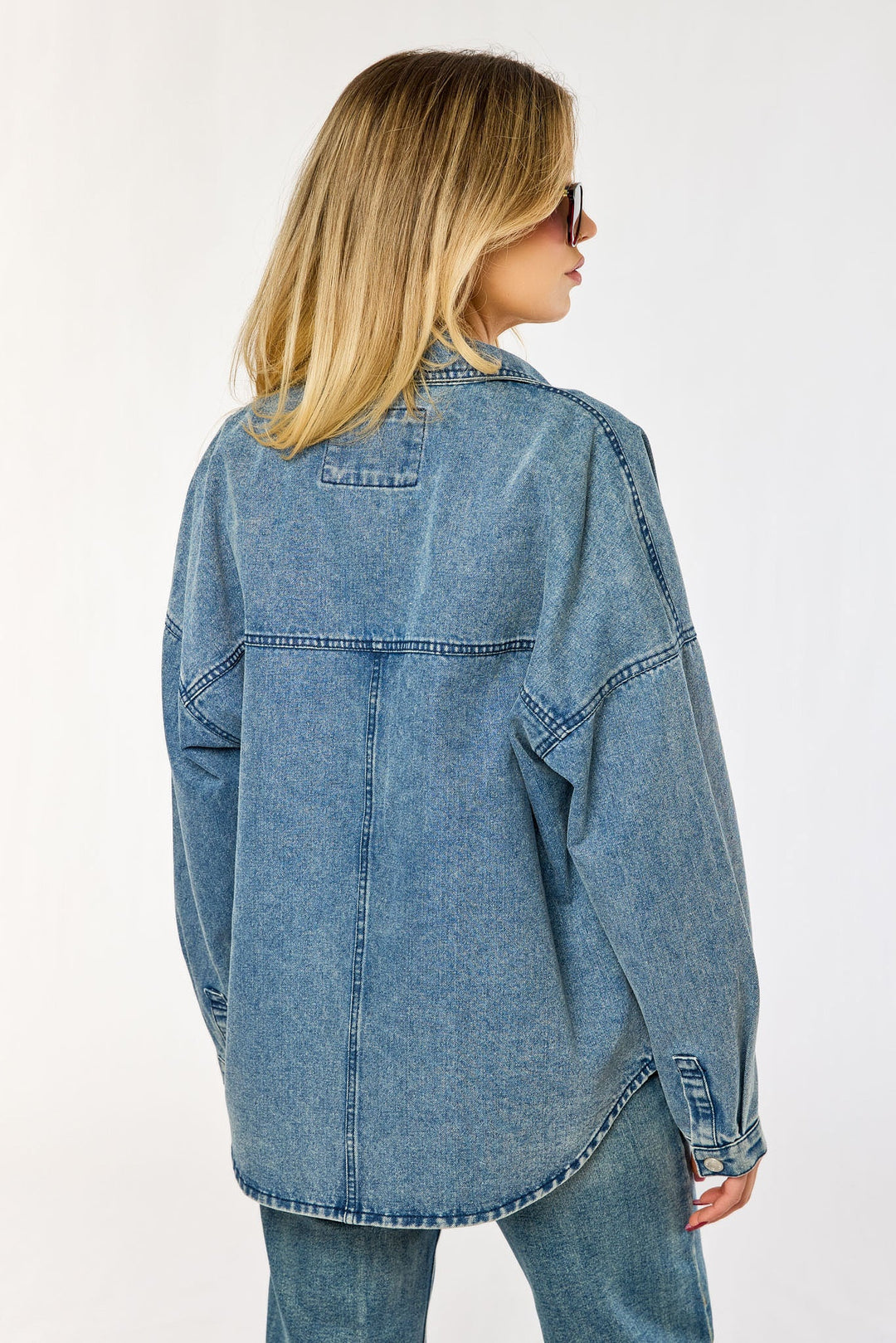 Liliane | Scuffed Oversized Denim Overshirt Shirt Jacket for Women