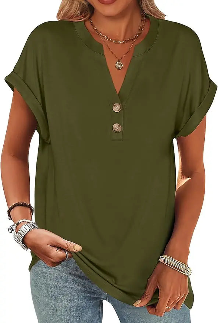 Camelia | Softened Henley V Neck Tunic for Women
