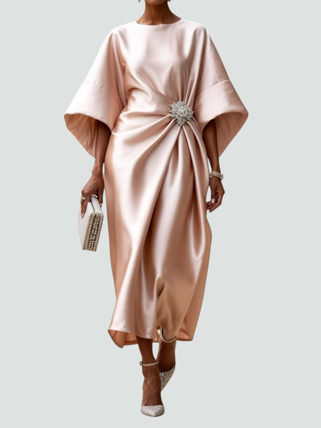 Maelys | Twisted Twist Front Midi Dress for Women