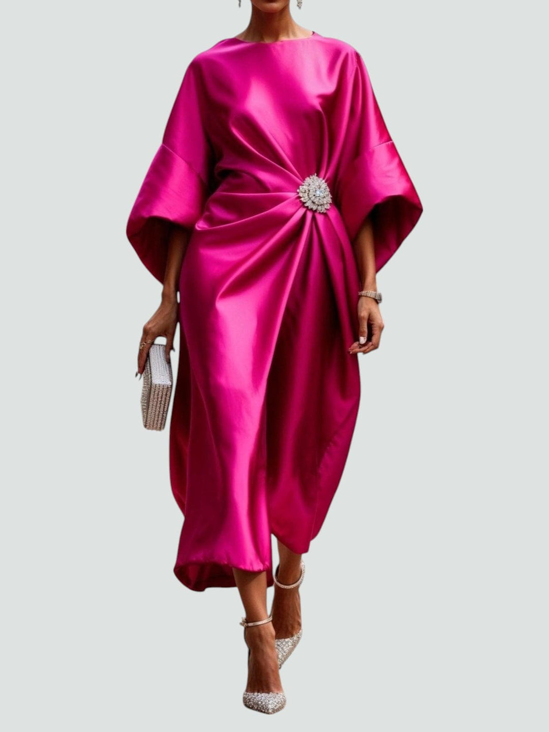 Maelys | Twisted Twist Front Midi Dress for Women