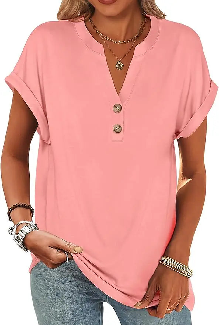 Camelia | Softened Henley V Neck Tunic for Women