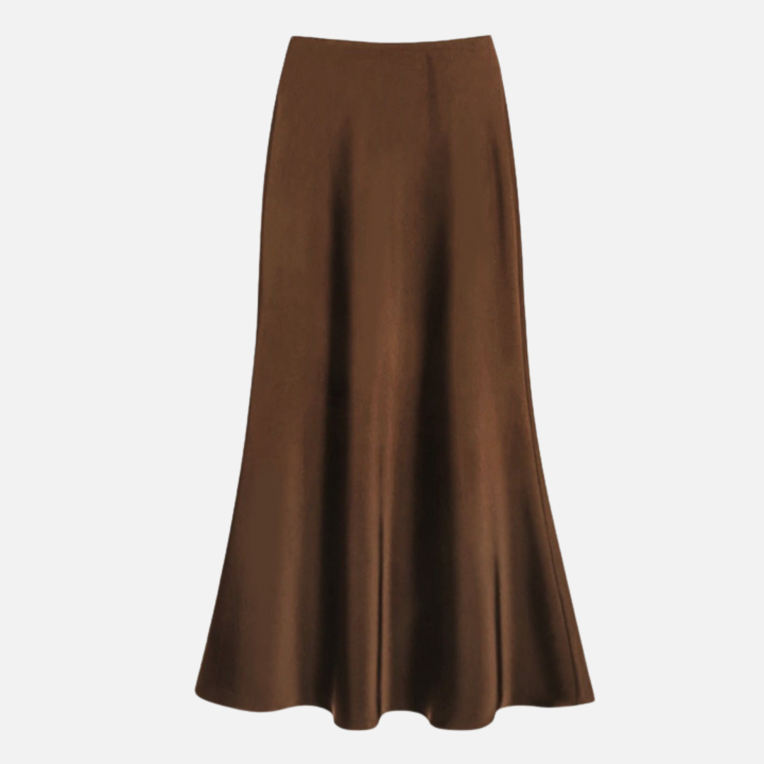 Marisol | Sheeny Satin Bias Cut Long Skirt for Women