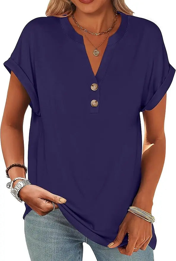 Camelia | Softened Henley V Neck Tunic for Women