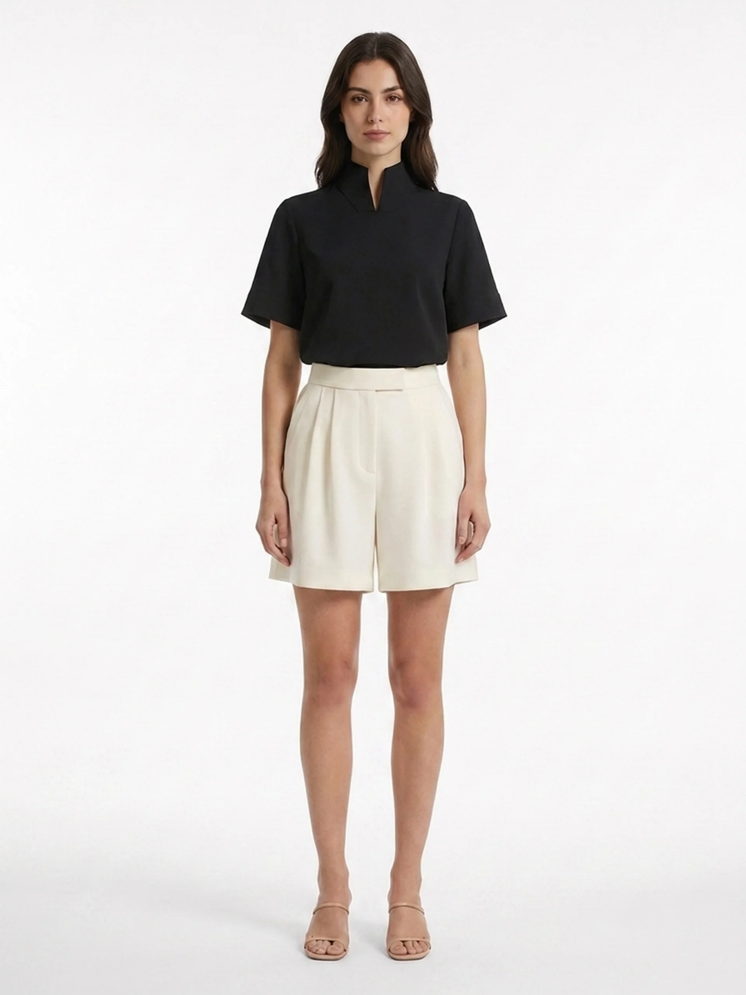 Irene | Clasped Stand Collar Blouse for Women