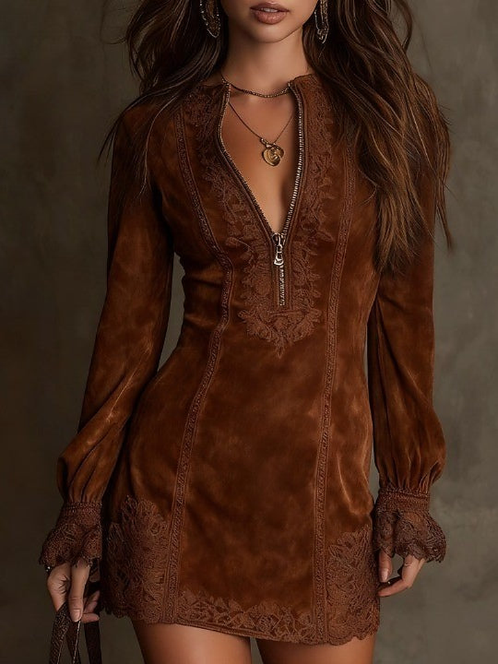 Josselyne | Corseted Zip Front Mini Dress for Women