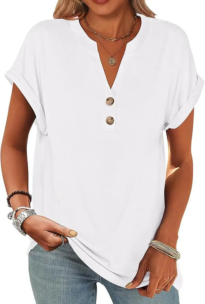 Camelia | Softened Henley V Neck Tunic for Women