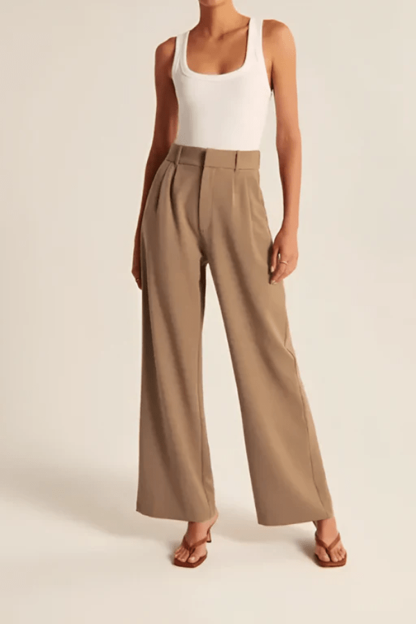 Verena | Panelled Wide Leg Trousers for Women