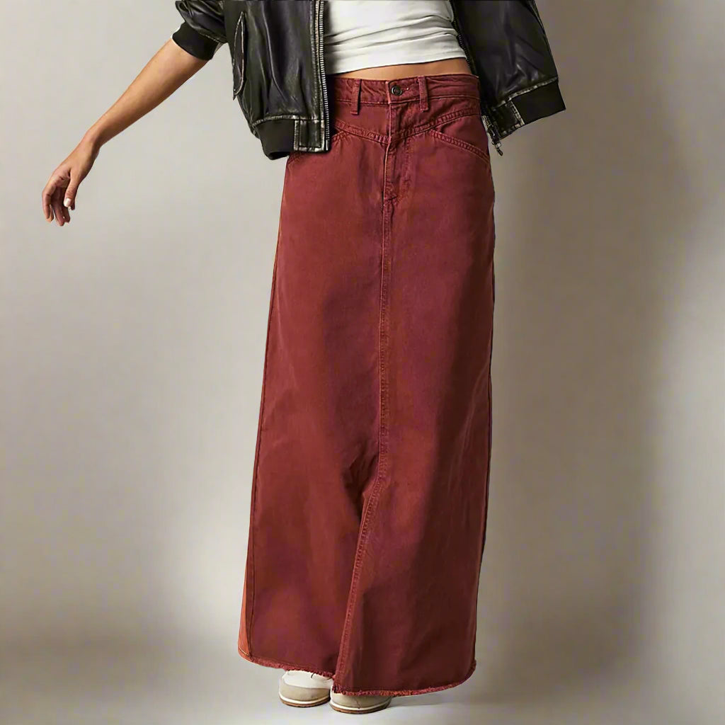 Georgina | Slinky High Waist Denim Skirt for Women