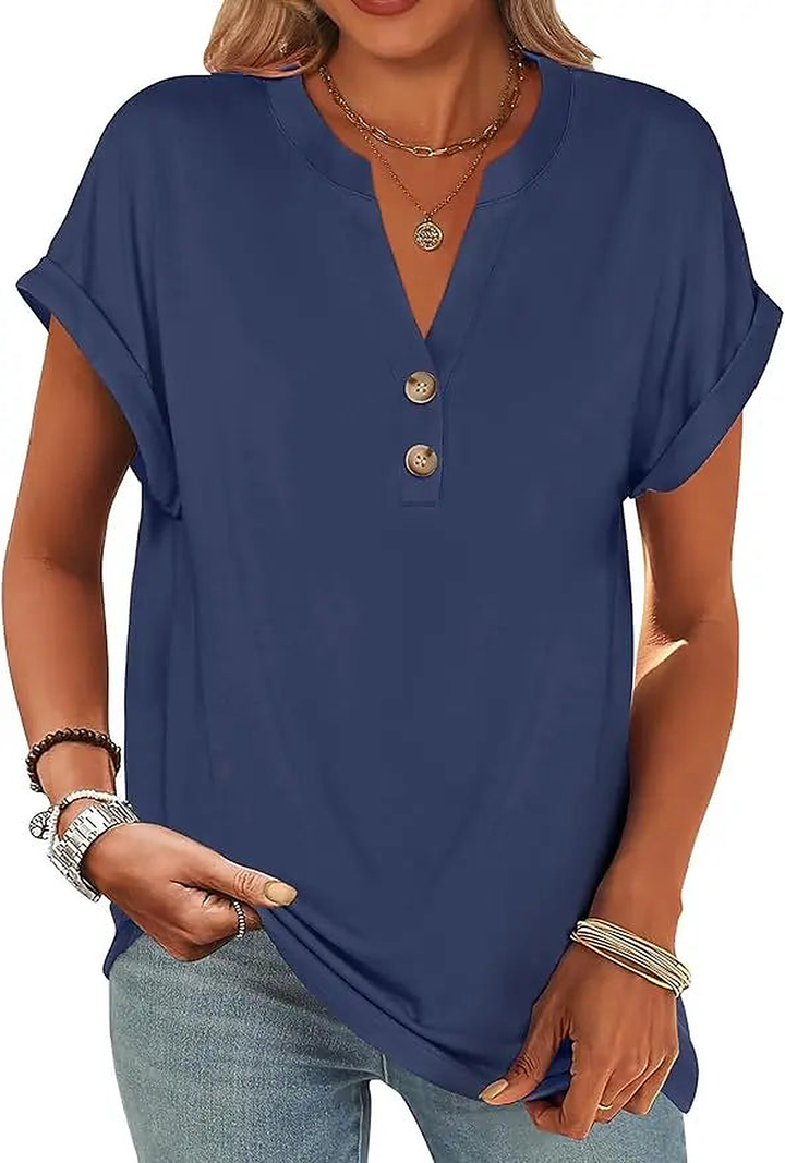 Camelia | Softened Henley V Neck Tunic for Women