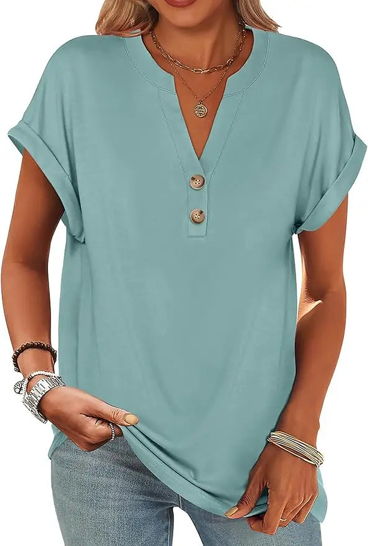 Camelia | Softened Henley V Neck Tunic for Women