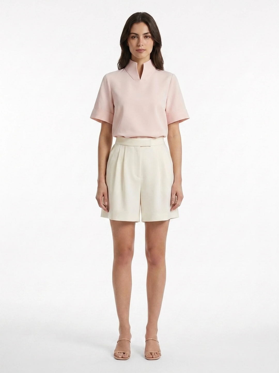 Irene | Clasped Stand Collar Blouse for Women