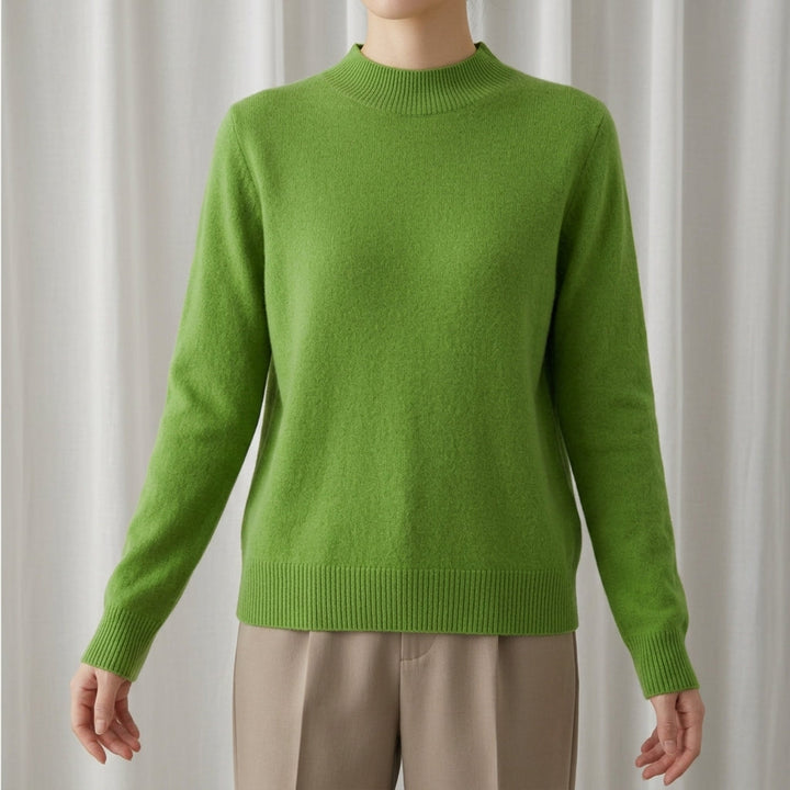 Hyeres | Smooth Mock Neck Cashmere Blend Sweater for Women