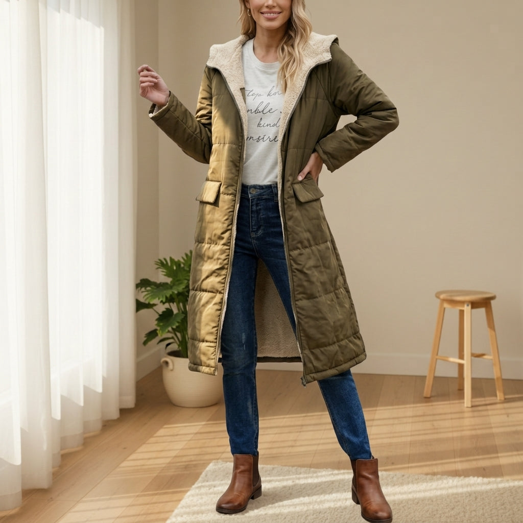 Matilda | Sturdy Sherpa-Lined Long Puffer Coat for Women