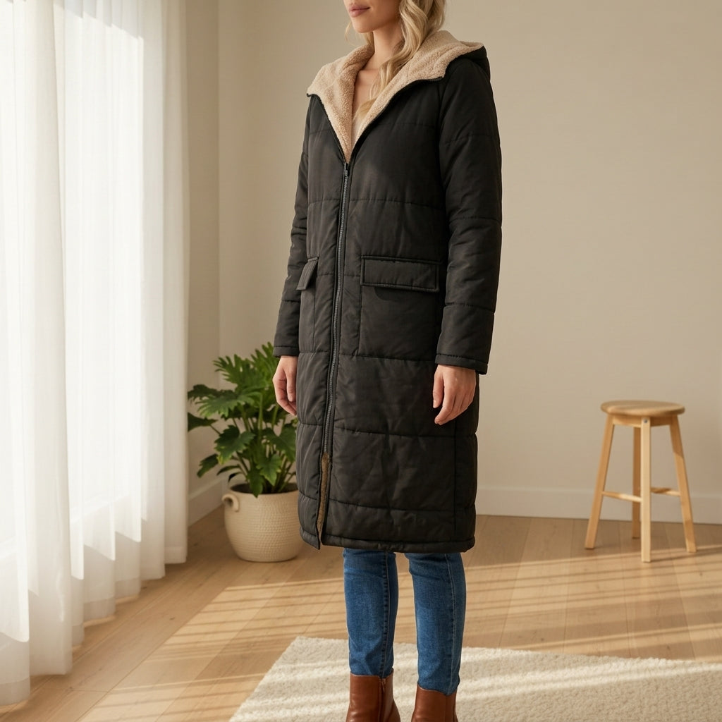 Matilda | Sturdy Sherpa-Lined Long Puffer Coat for Women