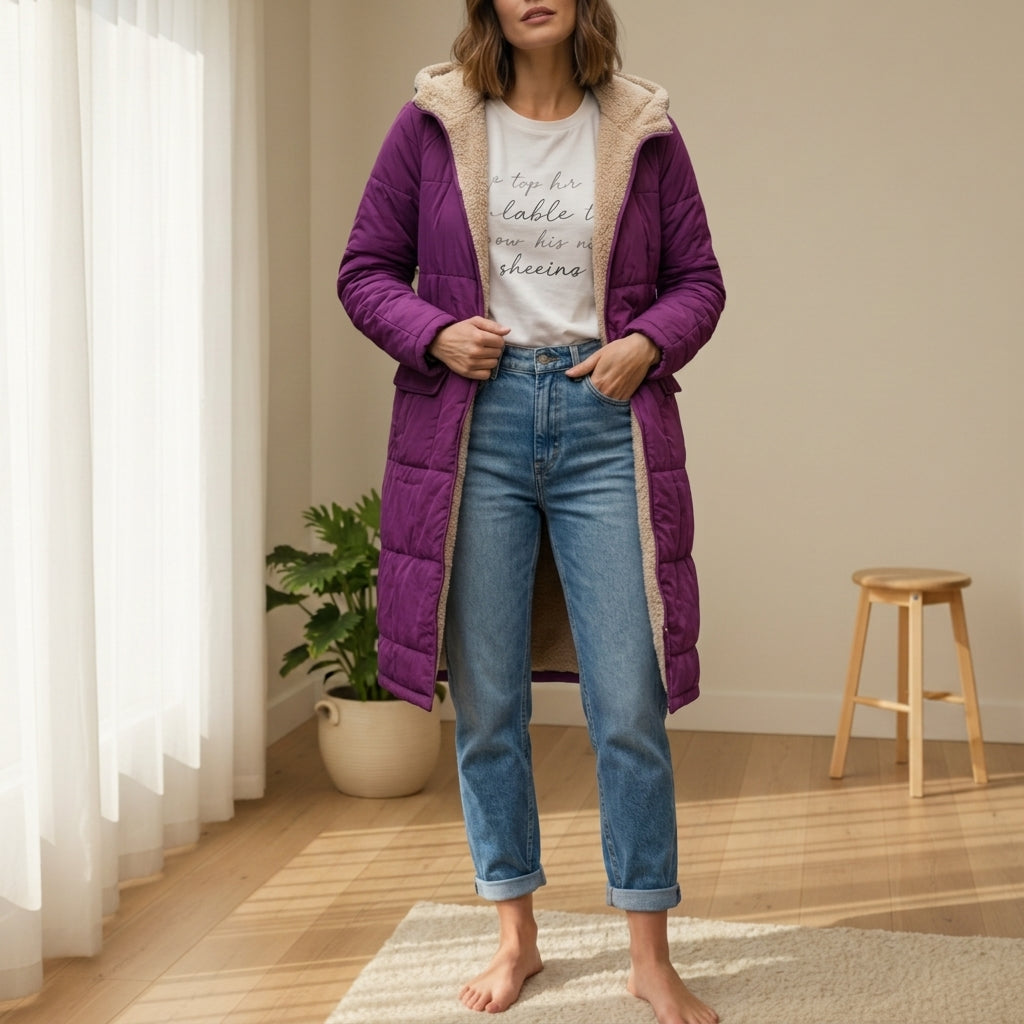 Matilda | Sturdy Sherpa-Lined Long Puffer Coat for Women