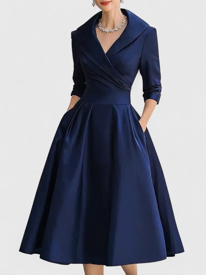 Julie | Belted Wrap Midi Dress for Women