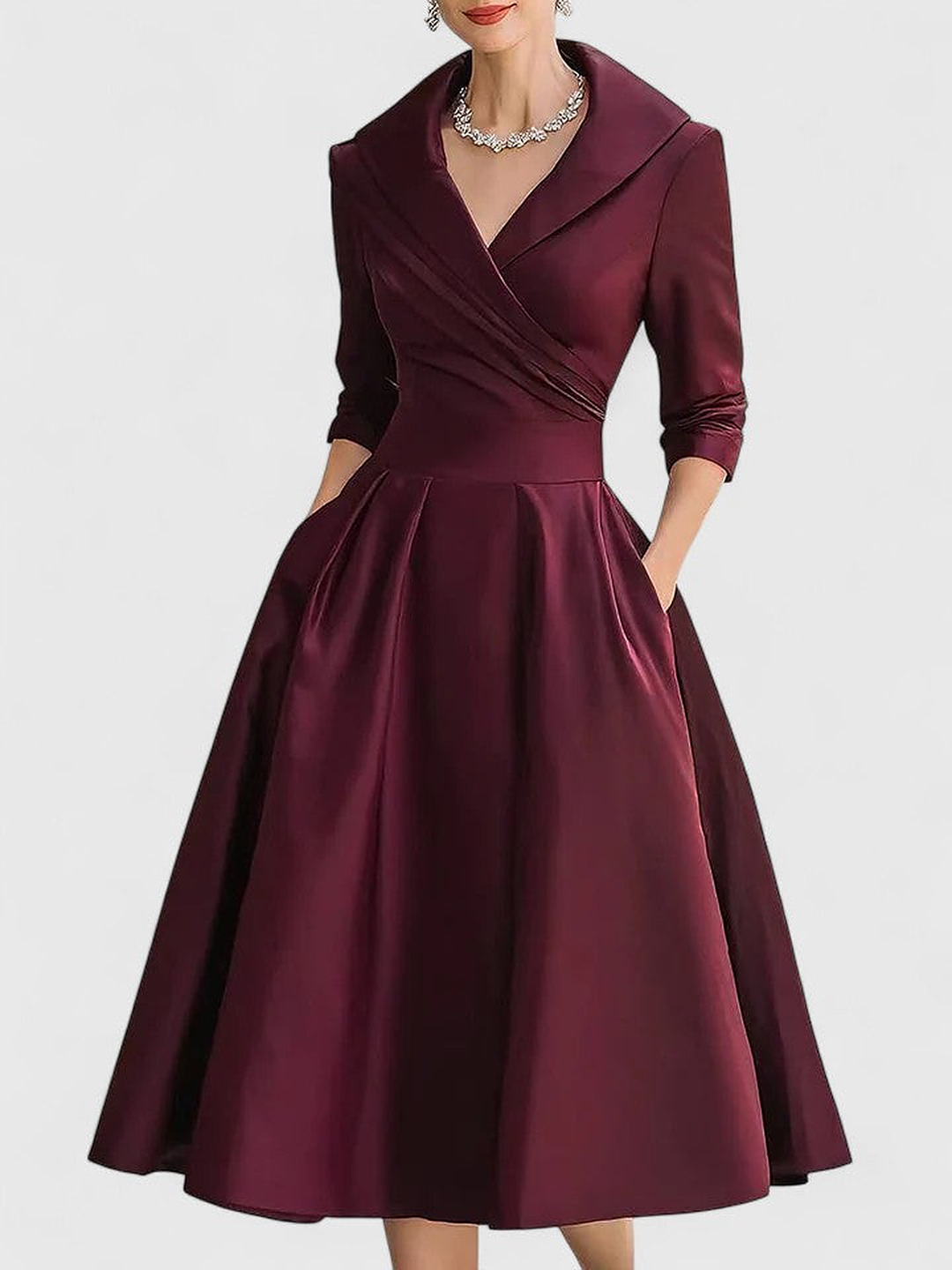 Julie | Belted Wrap Midi Dress for Women