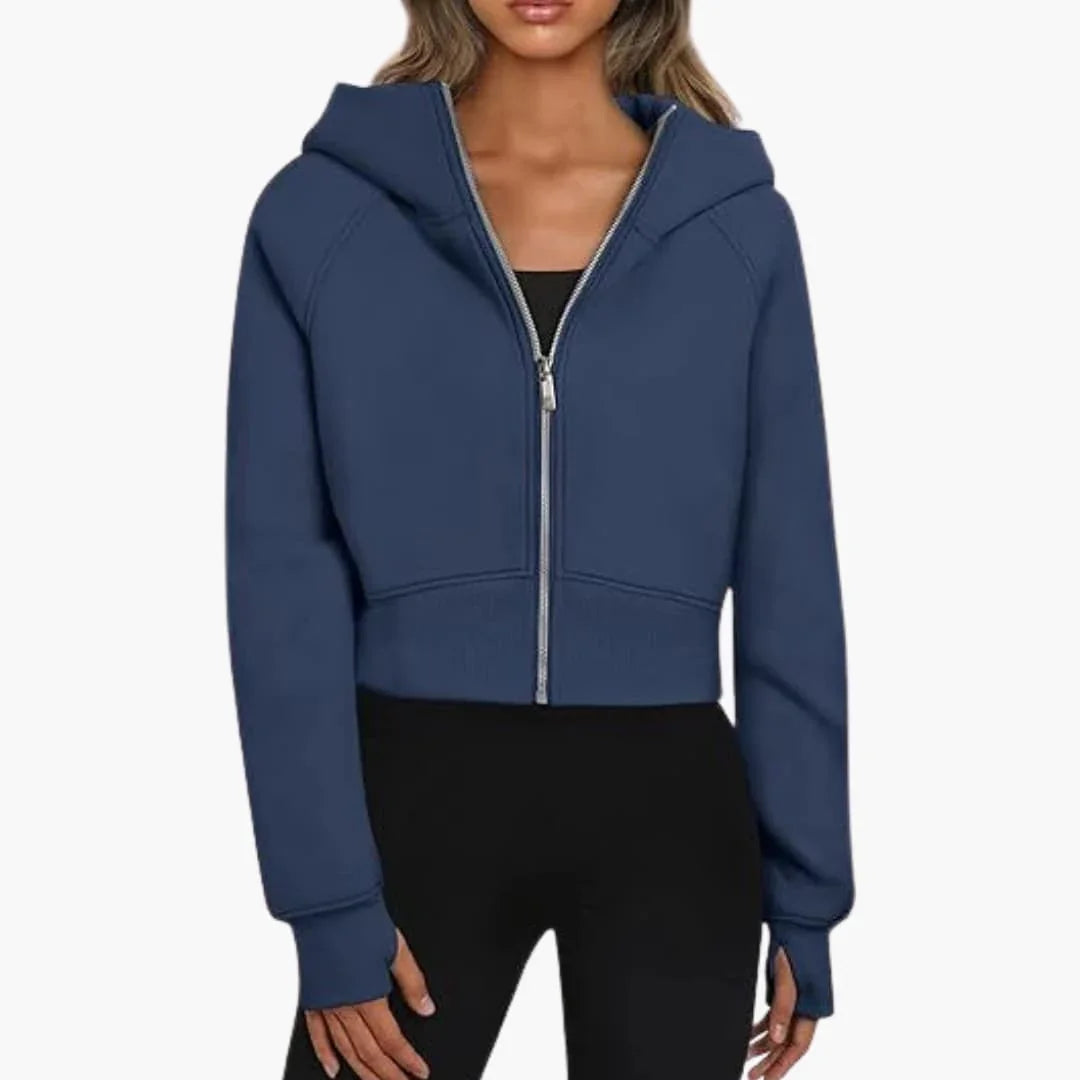 Lily | Wrapped Cropped Zip Up Hoodie for Women