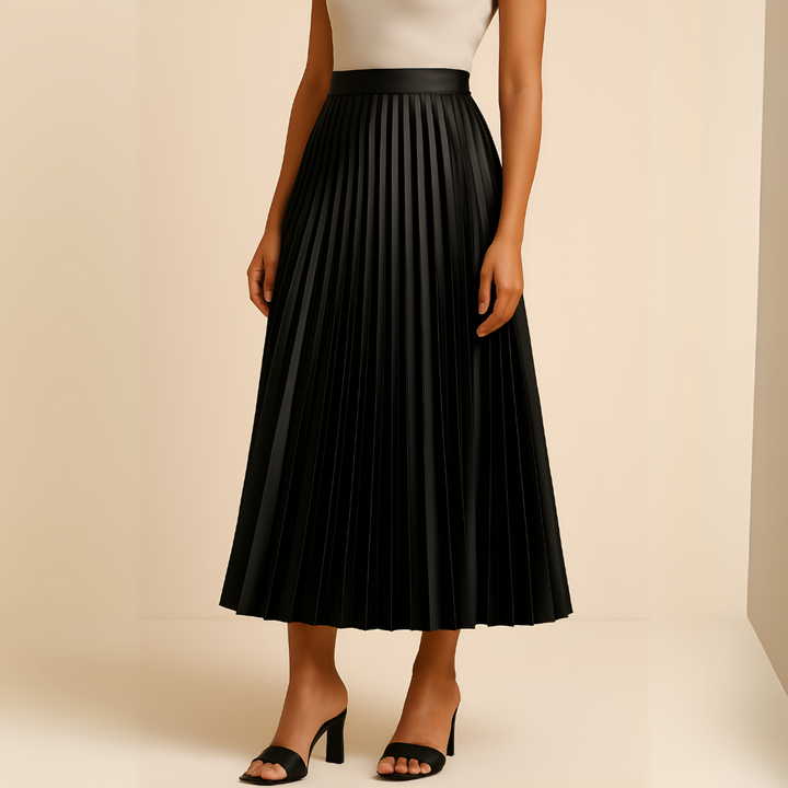 Gwendoline | Whispered High Waist Pleated Satin Skirt for Women