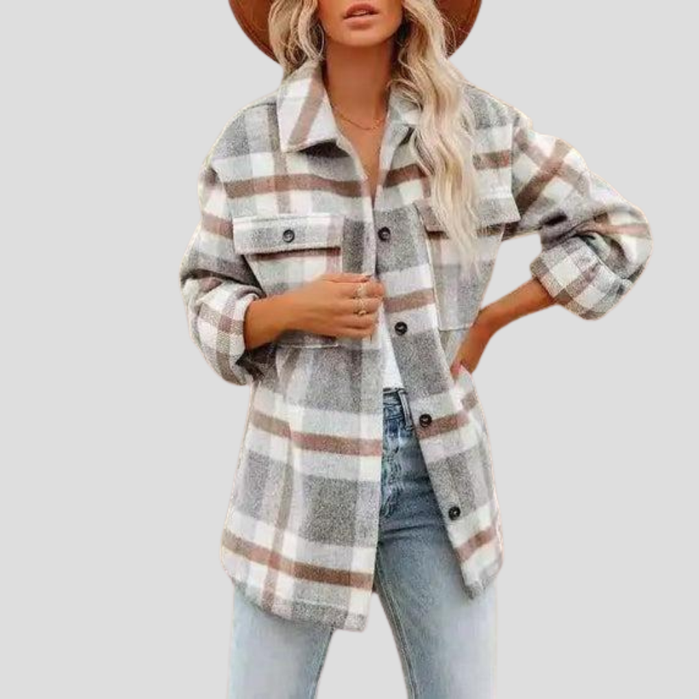 Margot | Homespun Brushed Plaid Overshirt for Women