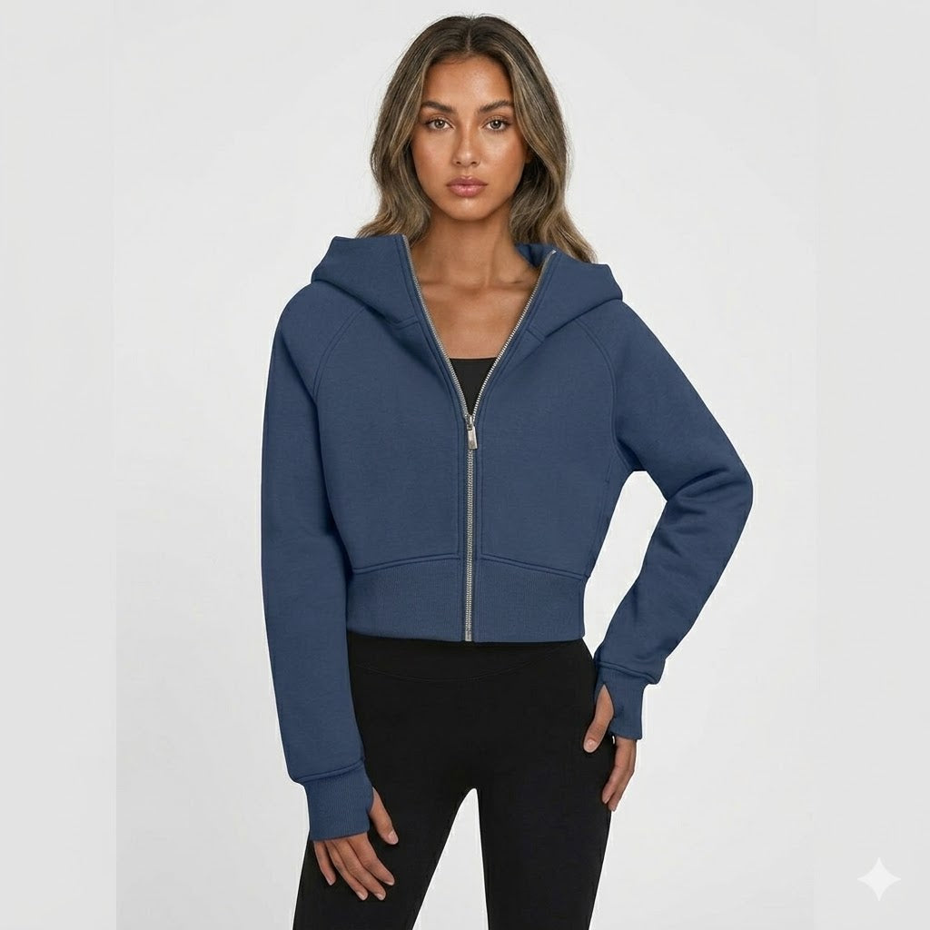 Lily | Wrapped Cropped Zip Up Hoodie for Women