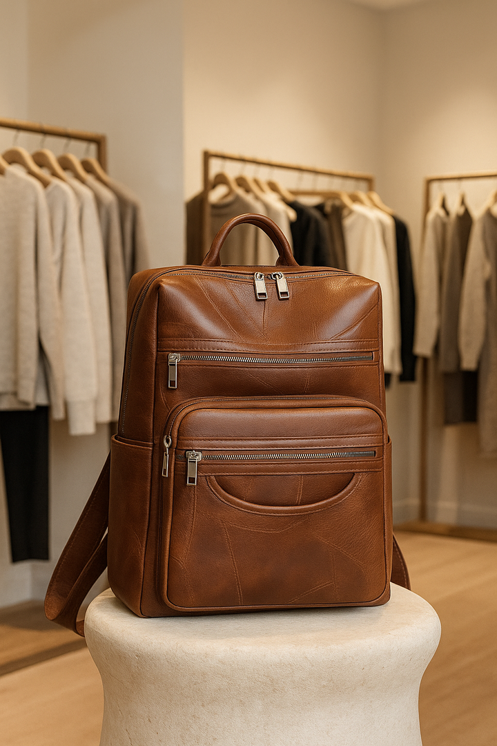 Armance | Grained Leather Backpack for Women