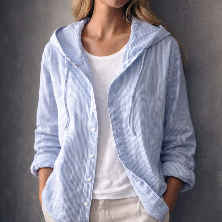 Fabienne | Sueded Washed Hooded Overshirt for Women