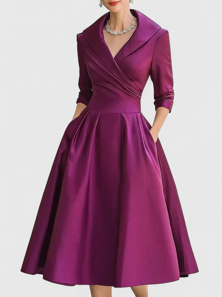 Julie | Belted Wrap Midi Dress for Women