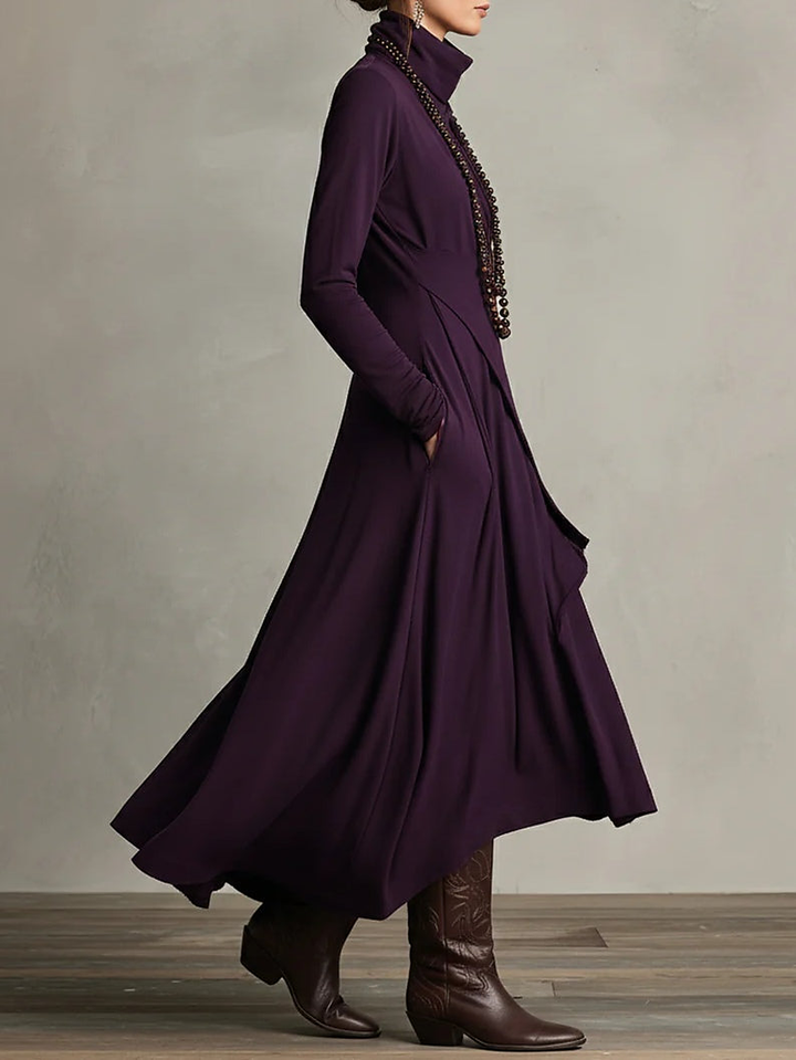 Kalie | Trimmed High Neck Maxi Dress for Women