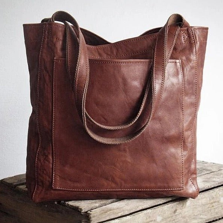 Xaviere | Oiled Structured Leather Tote Bag for Women