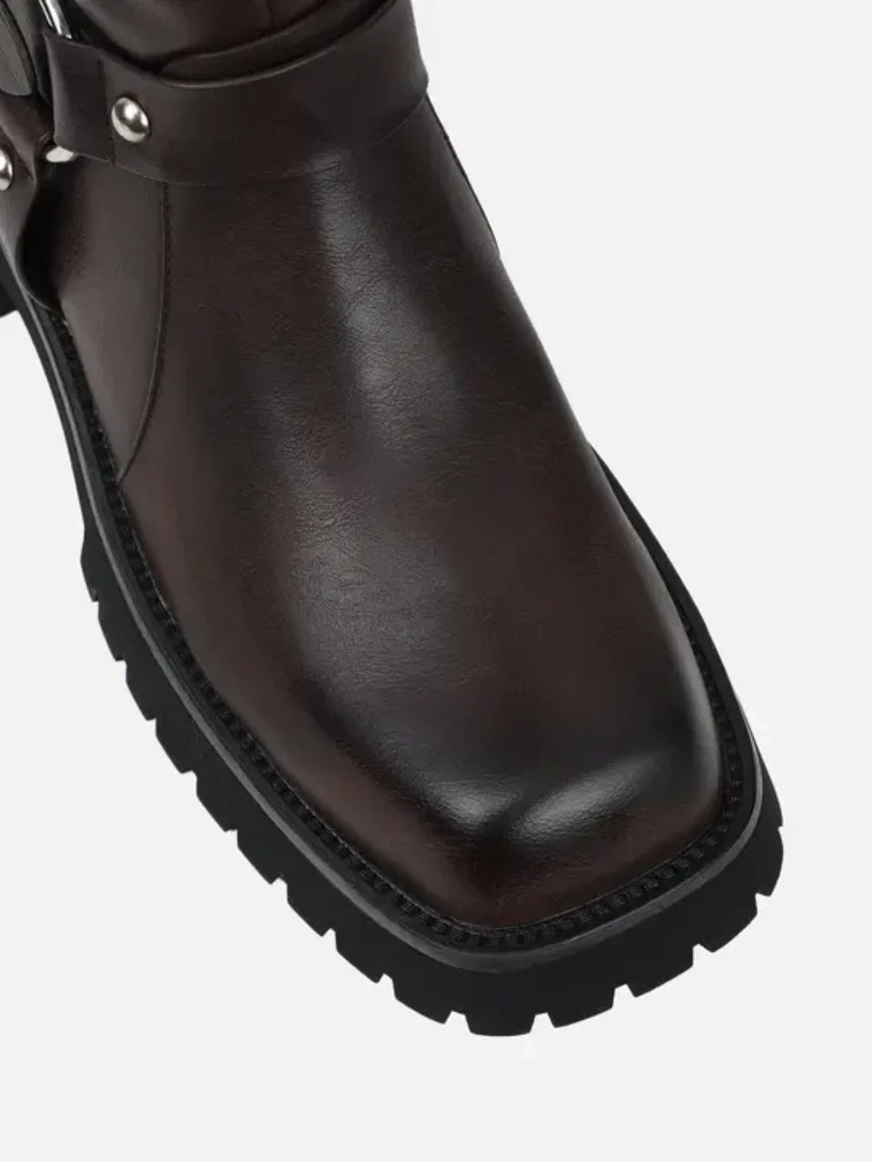 Valentine | Cinched Twin Buckle Biker Boots for Women