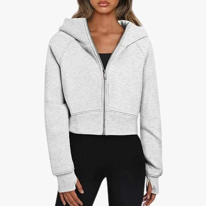 Lily | Wrapped Cropped Zip Up Hoodie for Women