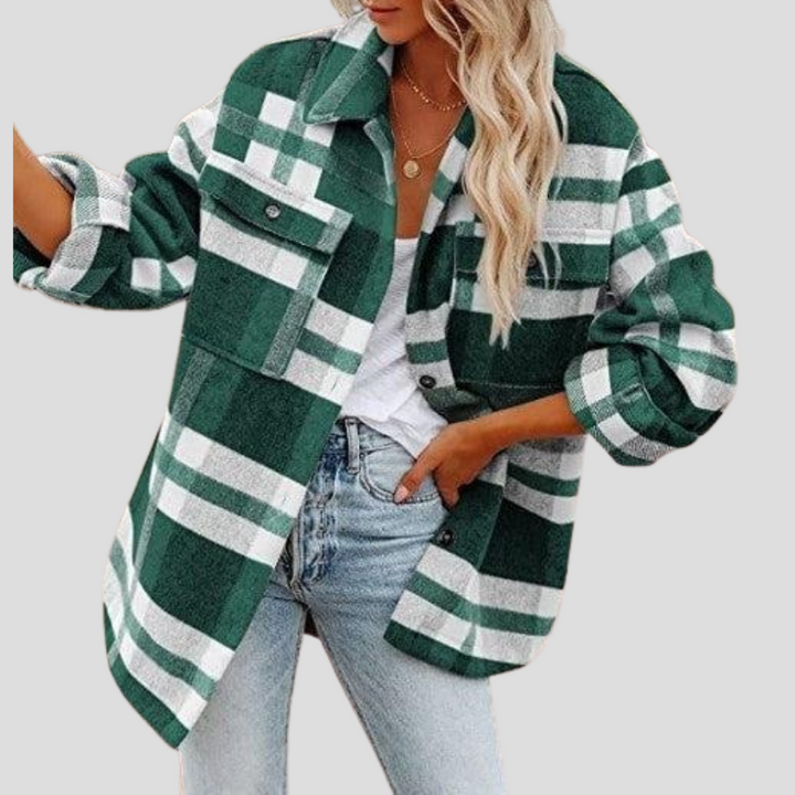 Margot | Homespun Brushed Plaid Overshirt for Women