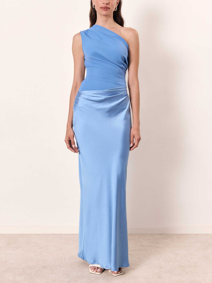 Mathilde | Sultry One Shoulder Satin Party Maxi Dress for Women