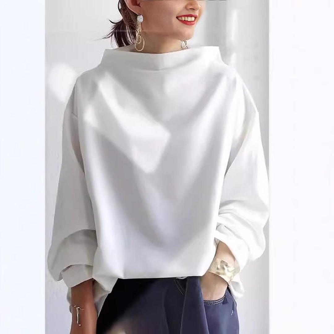 Madeleine | Knotted High Neck Long Sleeve Top for Women