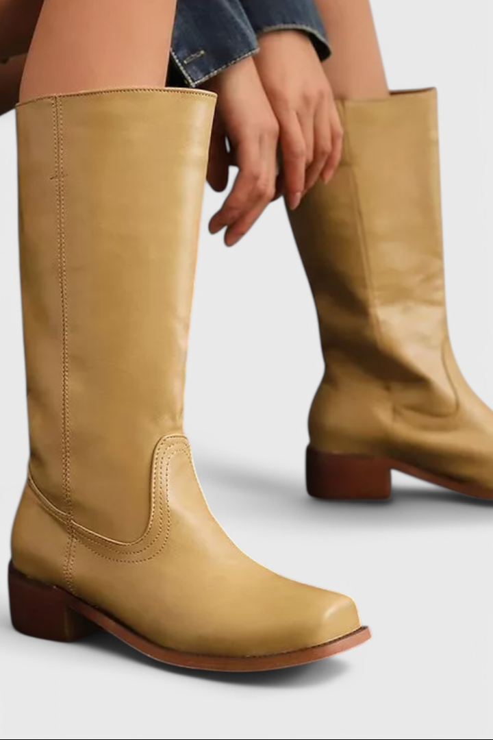 Brigitte | Ribbed Classic Knee High Boots for Women
