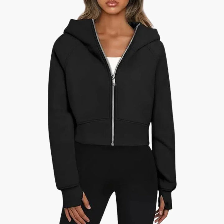 Lily | Wrapped Cropped Zip Up Hoodie for Women