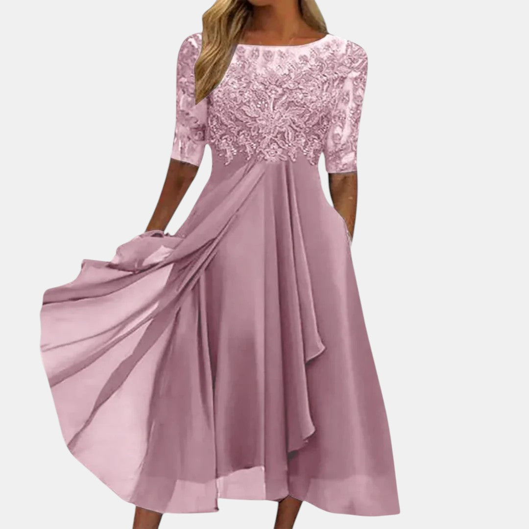 Eulalie | Scalloped Lace Cocktail Dress for Women