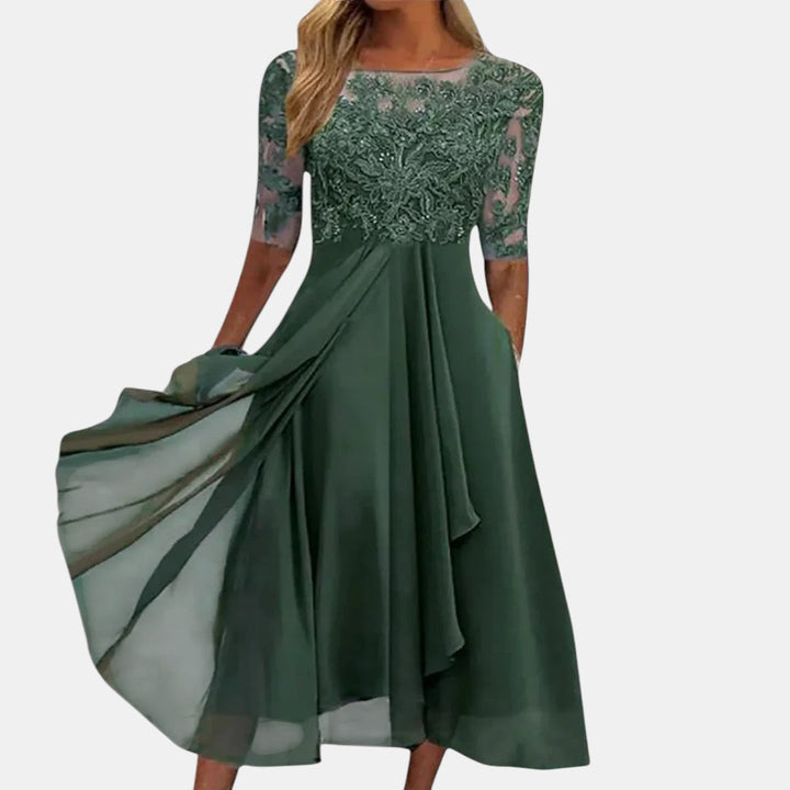 Eulalie | Scalloped Lace Cocktail Dress for Women