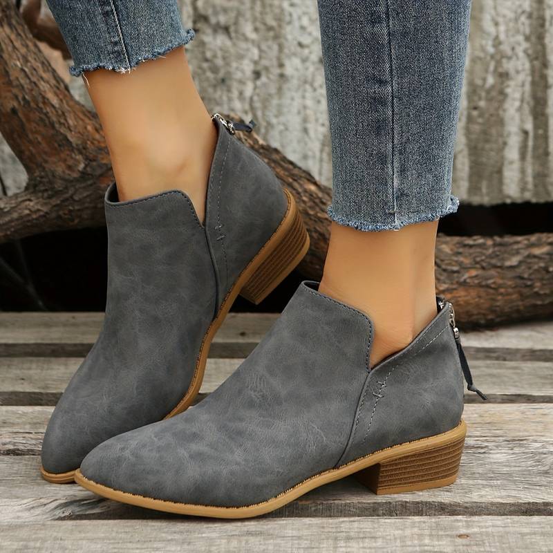 Celine | Welted Leather Look Ankle Boots for Women