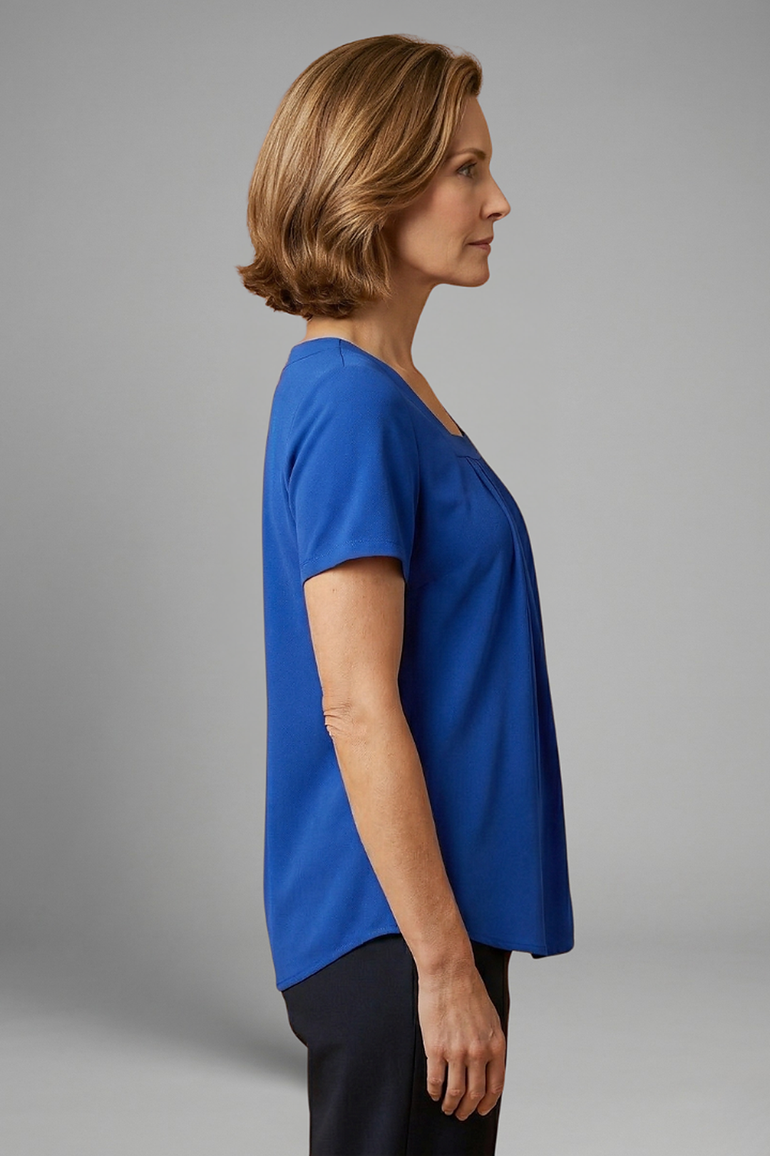 Cendrine | Pleated Square Neck Short Sleeve Top for Women