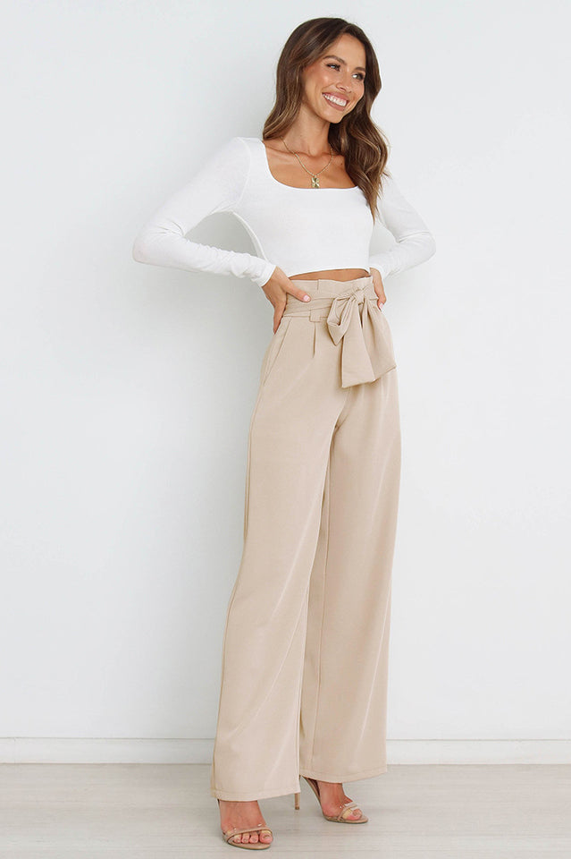 Winona | Matte High Waist Wide Leg Trousers for Women