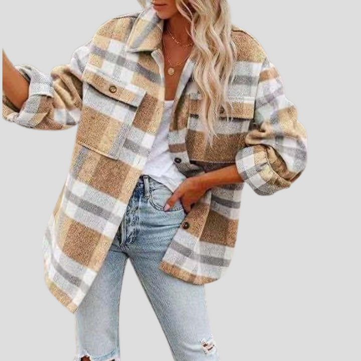 Margot | Homespun Brushed Plaid Overshirt for Women
