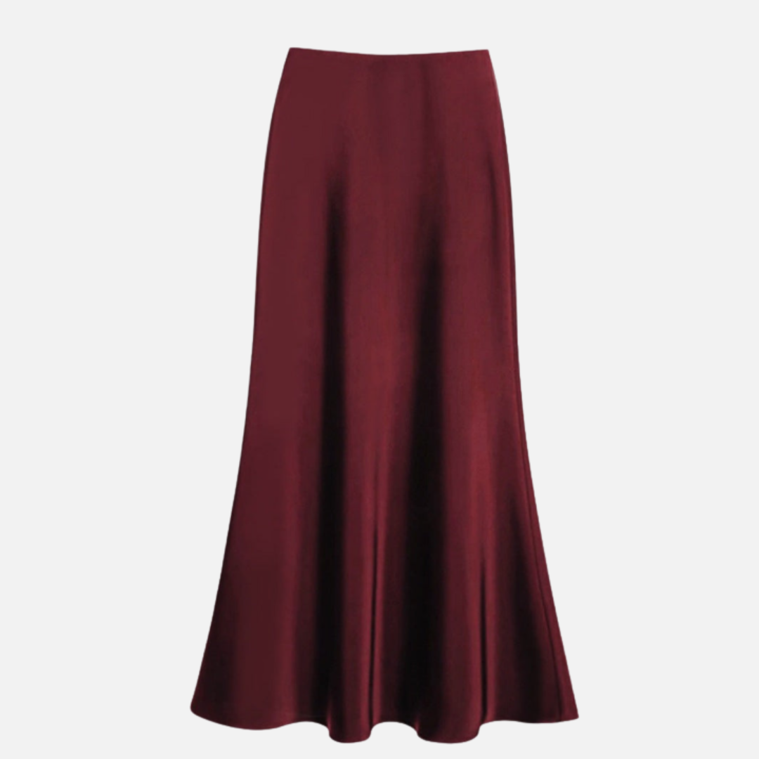 Marisol | Sheeny Satin Bias Cut Long Skirt for Women