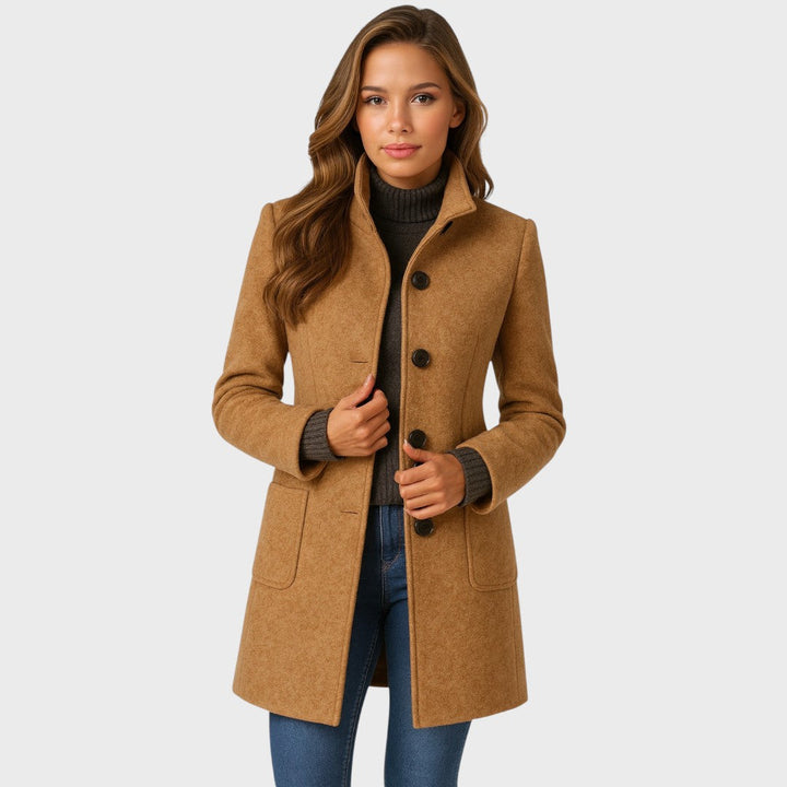 Aveline | Heathered Longline Wool Coat for Women