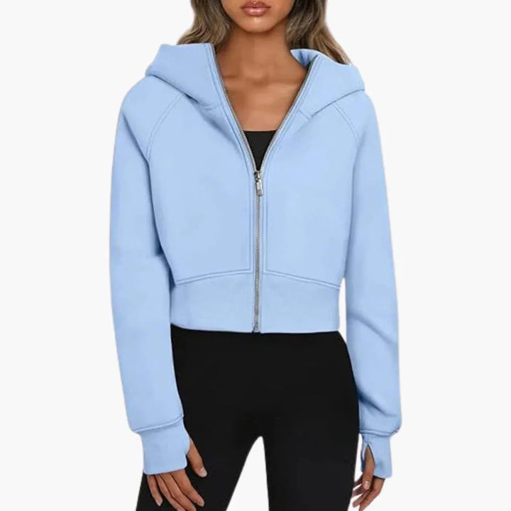 Lily | Wrapped Cropped Zip Up Hoodie for Women