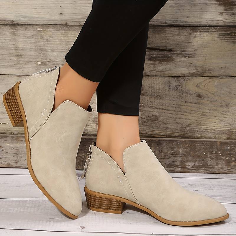 Celine | Welted Leather Look Ankle Boots for Women