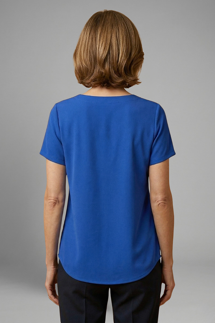Cendrine | Pleated Square Neck Short Sleeve Top for Women